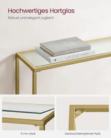 Konsolentisch mit Hartglasoberfläche hellgold-transparent von Songmics