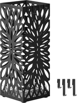 Regenschirmständer quadratisch Metall mit Haken 41cm hoch schwarz von Songmics