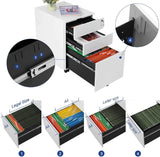 Rollcontainer Büroschrank mit Schubladen Weiss von Songmics