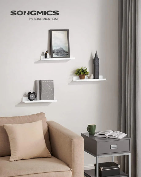 Wandregal Set für Wohnzimmer mattweiss von Songmics