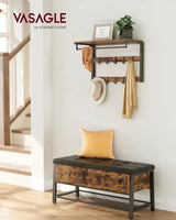 Wandgarderobe mit Ablage 65cm Vintagebraun-Schwarz von Songmics