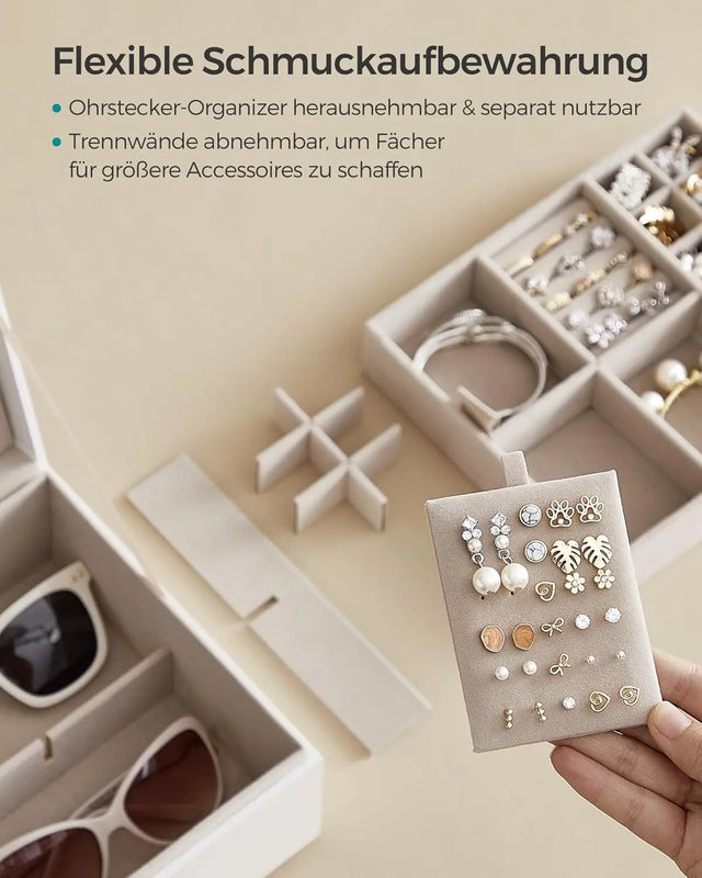 Schmuckkästchen mit Griff Weiss von Songmics