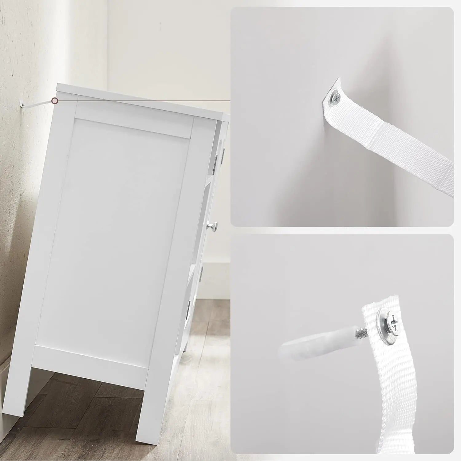 Waschbeckenunterschrank mit Türen und Fächern Weiss von Songmics