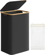Wäschekorb zusammenklappbar mit Deckel tintenschwarz von Songmics