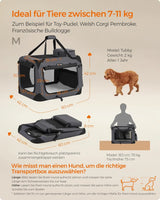 Hundebox faltbar Metallrahmen grau 7-11 kg von Songmics