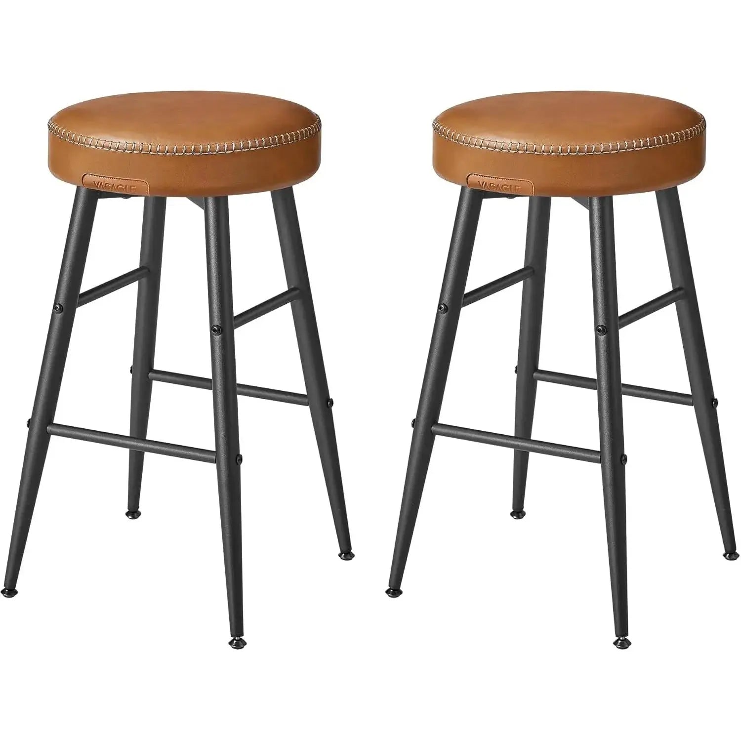 Barhocker Set Kunstleder Mid-Century Karamellbraun von Songmics