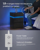 Nachttisch LED-Beleuchtung 3 Schubladen Schwarz von Songmics