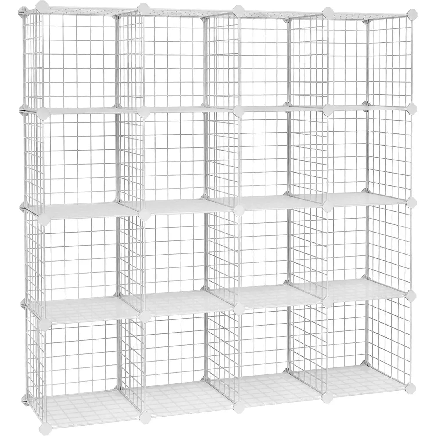 Steckregal Modulares Gitterregal Drahtrahmen Weiss von Songmics