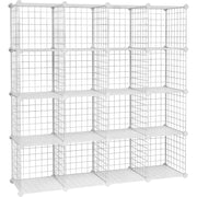 Steckregal Modulares Gitterregal Drahtrahmen Weiss von Songmics