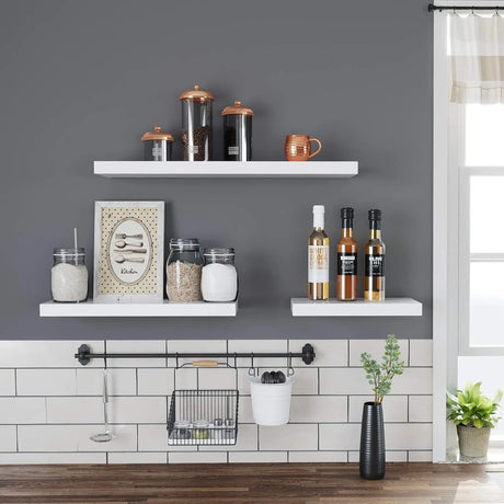 Wandregal MDF / Spanplatte Schweberegal Weiss 60cm von Songmics