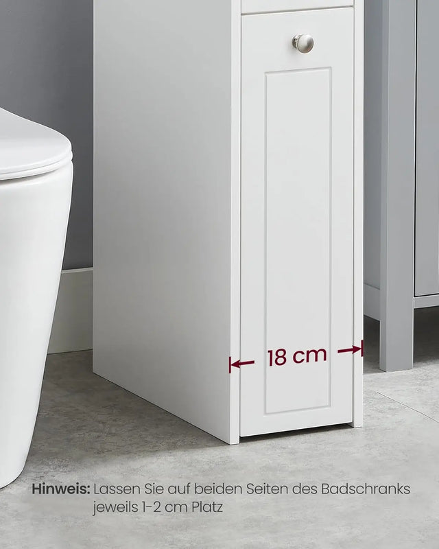 Badezimmerschrank schmal mit Schubladen weiss von Songmics