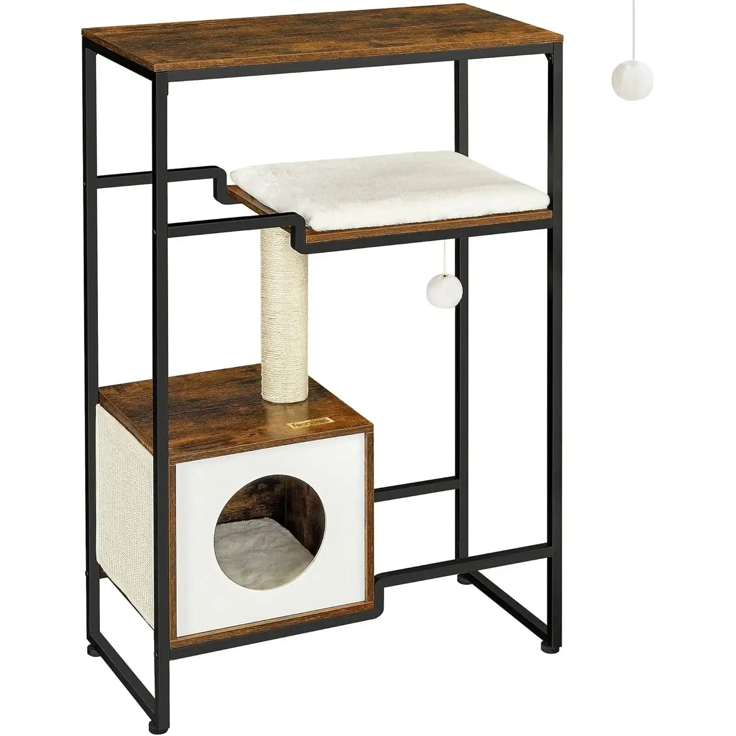 Katzenbaum Vintagebraun 2in1 Möbel Feandrea Kratzbaum von Songmics