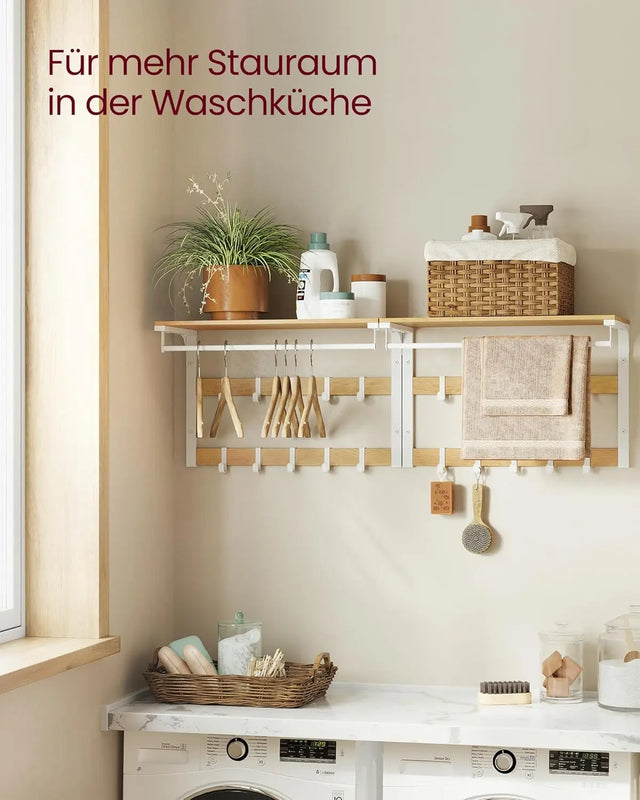 Wandgarderobe mit Ablage Eichenfarben-Weiss von Songmics