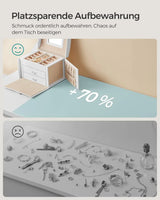 Schmuckkästchen mit Spiegel und Schloss klassikweiss von Songmics