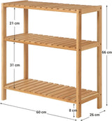 Badezimmerregal Bambus 3 Ebenen Naturbeige von Songmics