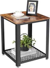 Beistelltisch Industrie-Design mit Gitterablage Vintage von Songmics