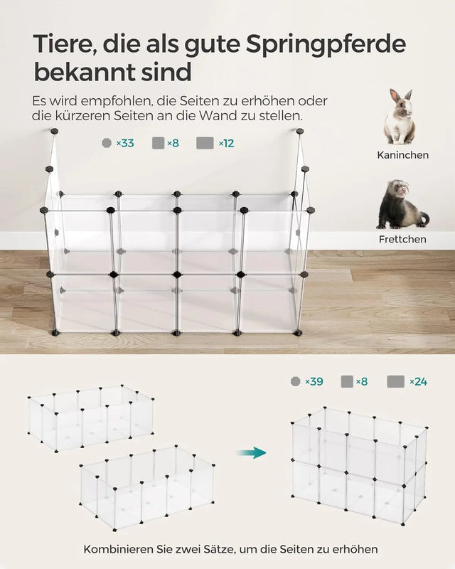 Freigehege Kunststoff für Kleintiere Weiss von Songmics