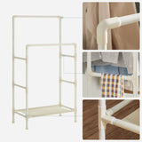 Kleiderständer Metall mit Ablage Weiss von Songmics