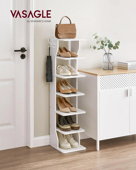 Schuhregal schmal mit 7 Ebenen weiss von Songmics