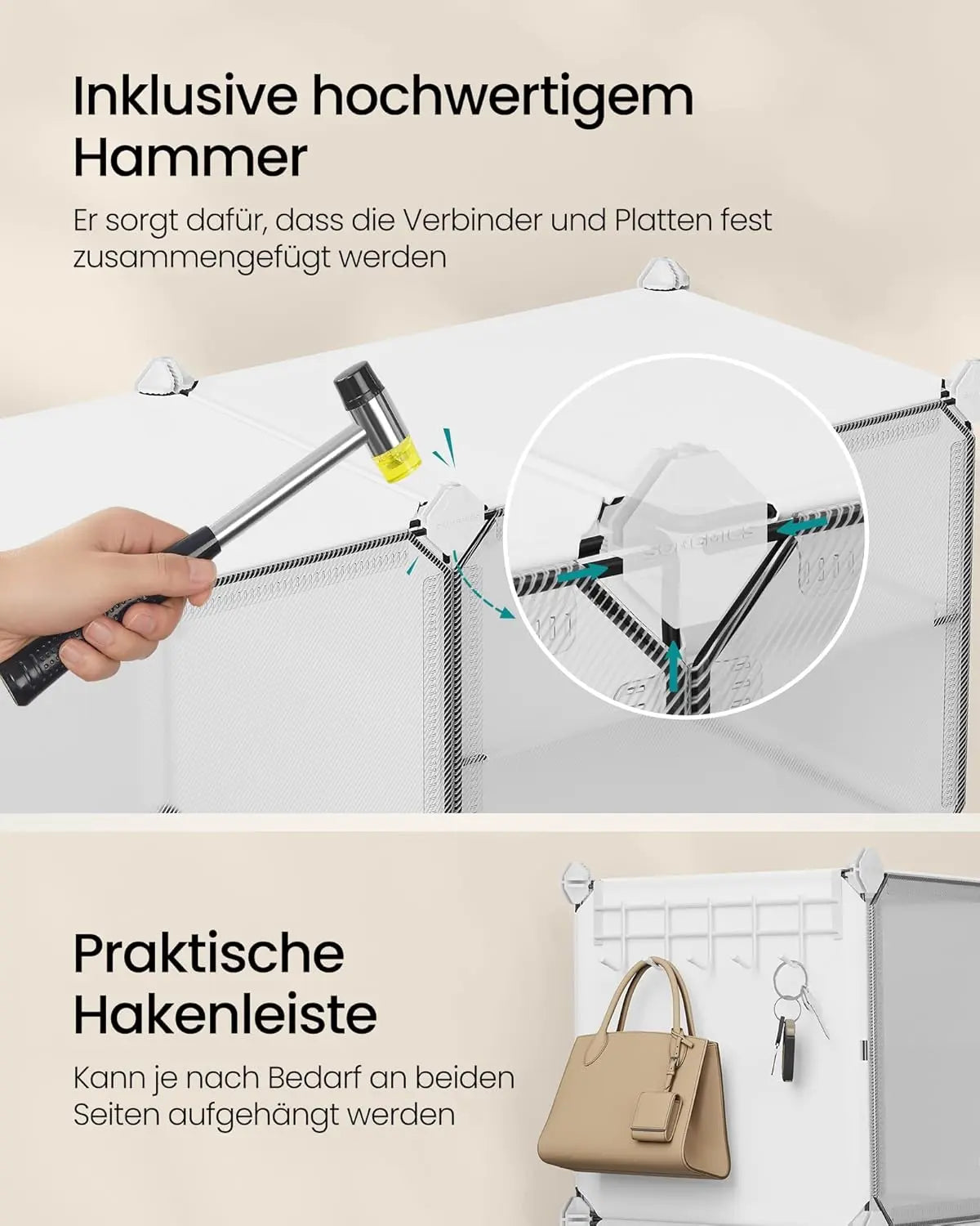 Schuhregal mit 6 Fächern wolkenweiss von Songmics