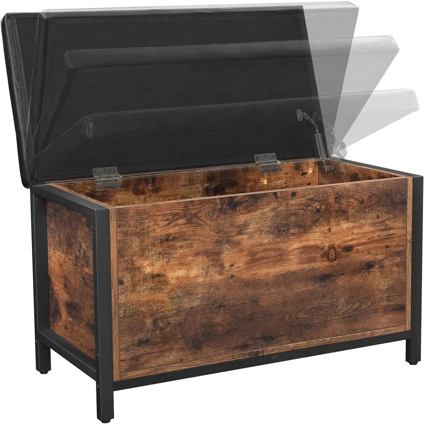 Sitzhocker Sitzbank mit Stauraum Kunstleder Vintagebraun von Songmics