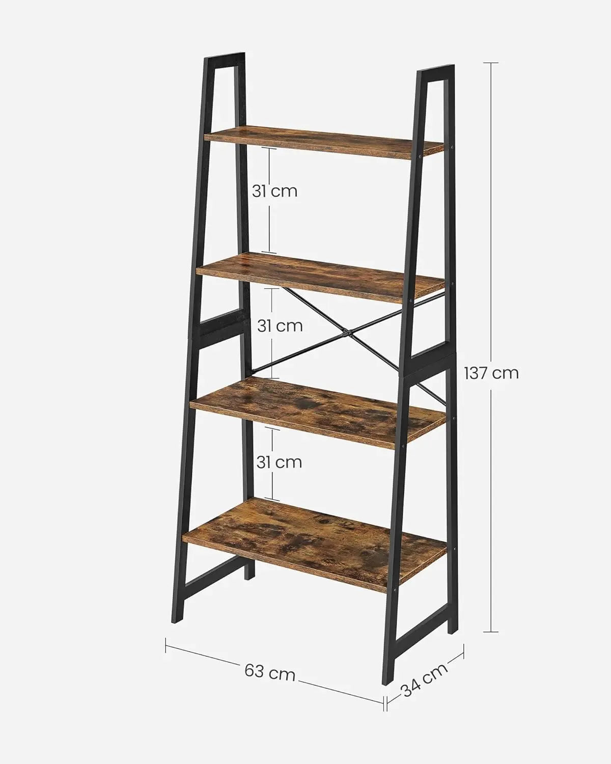 Leiterregal Bambus 4 Ebenen Vintage Braun von Songmics