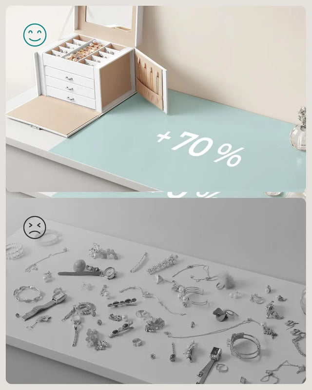 Schmuckkästchen mit Spiegel Schloss Wolkenweiss von Songmics