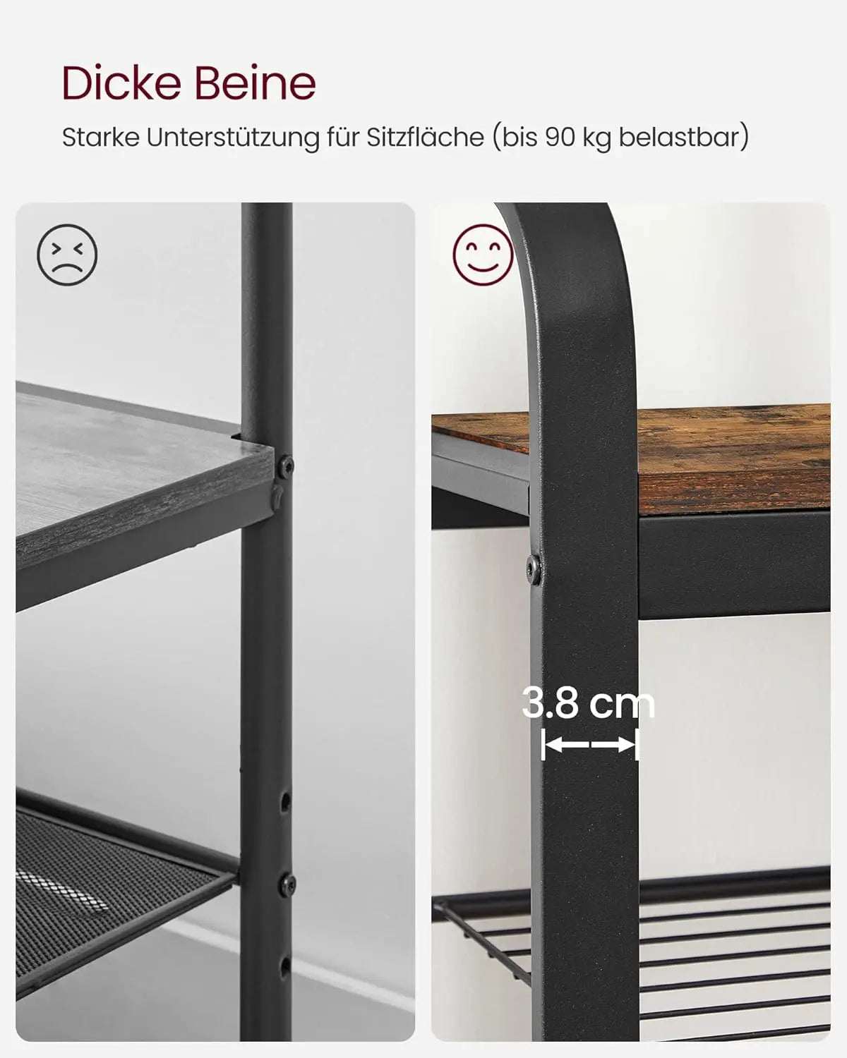 Kleiderständer mit Schuhregal rustikales Braun von Songmics
