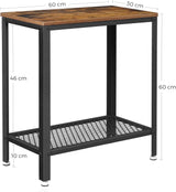 Beistelltisch mit Gitterregal rustikales Braun von Songmics