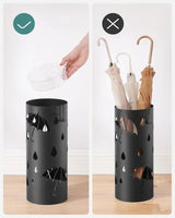 Regenschirmständer Metall Rund Muster Regenschirme Schwarz von Songmics