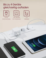 Nachttisch Set mit Steckdosen Modern Weiss von Songmics