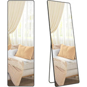 Standspiegel 160x50cm Aluminium Schwarz Rechteckig von Songmics