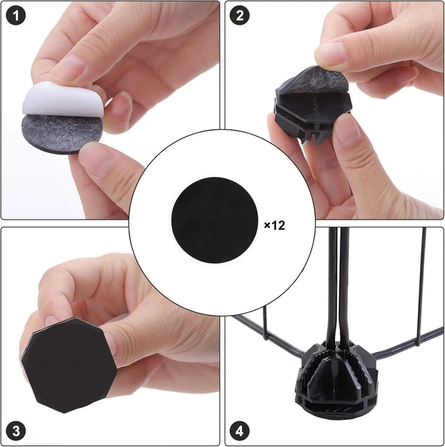 Freilauf Kleintiergehege Metallgitter Kaninchen Schwarz von Songmics
