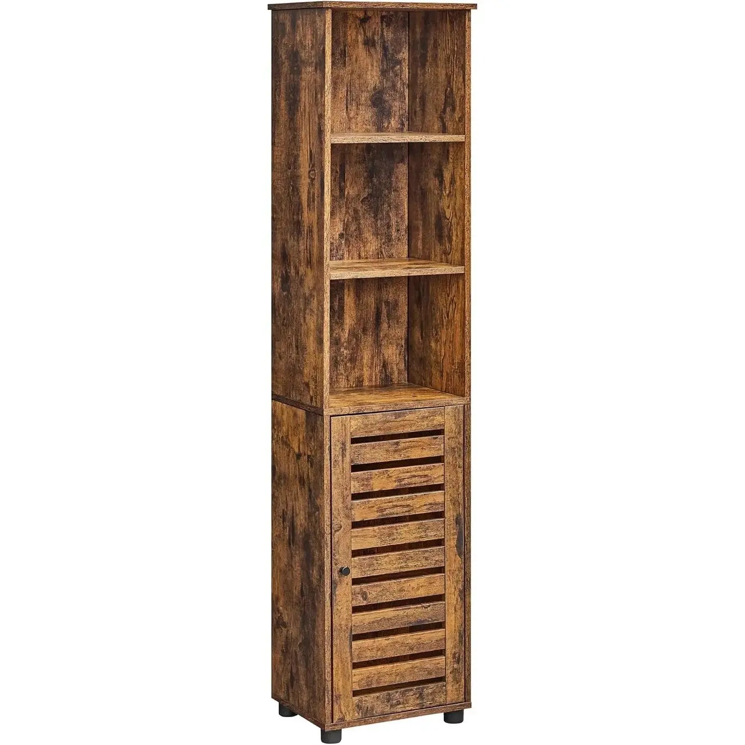 Badezimmerschrank Hoch Regal Verstellbar Vintagebraun von Songmics