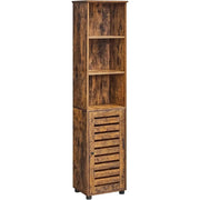 Badezimmerschrank Hoch Regal Verstellbar Vintagebraun von Songmics