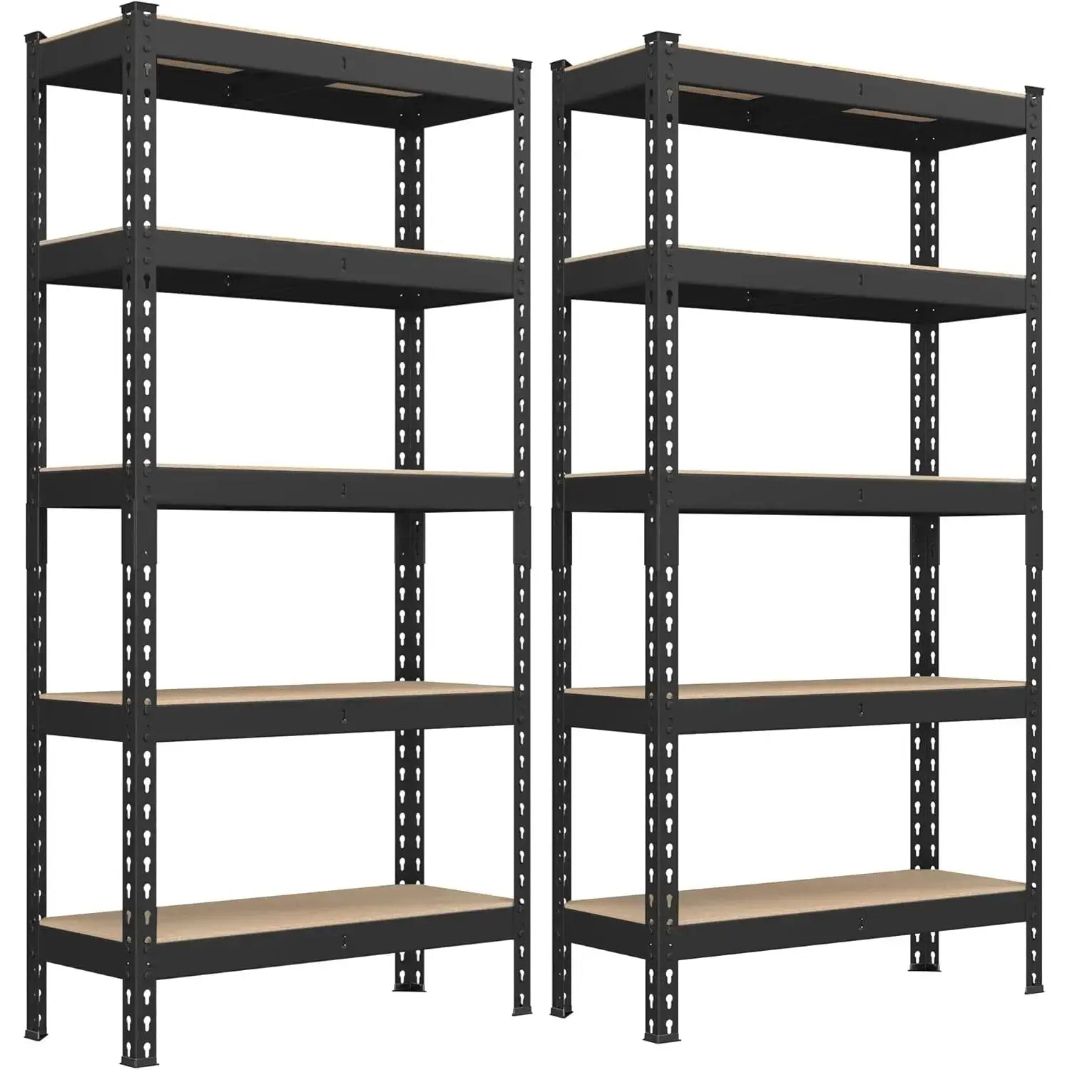 Schwerlastregal 875kg 2er-Set Belastbar Schwarz Metall von Songmics