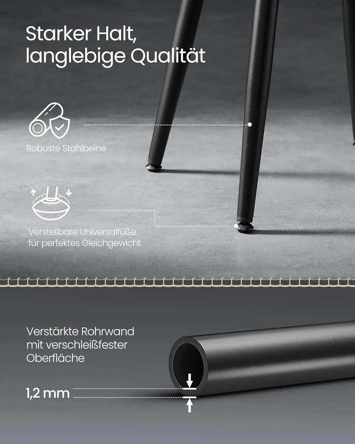 Barhocker Set Kunstleder Mid-Century Schwarz von Songmics