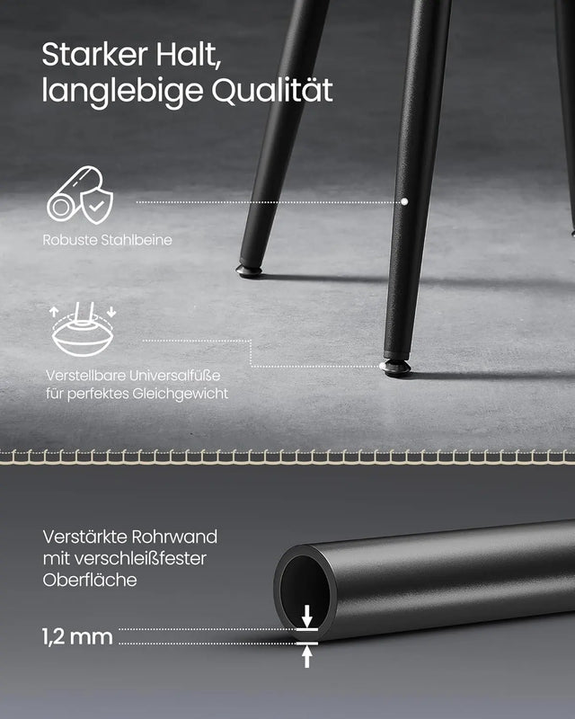 Barhocker Set Kunstleder Mid-Century Schwarz von Songmics