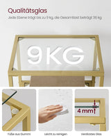 Regal mit 4 Ablagen Goldfarben von Songmics