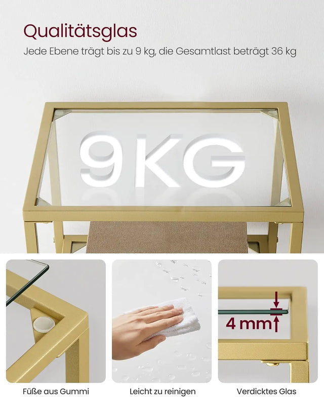 Regal mit 4 Ablagen Goldfarben von Songmics