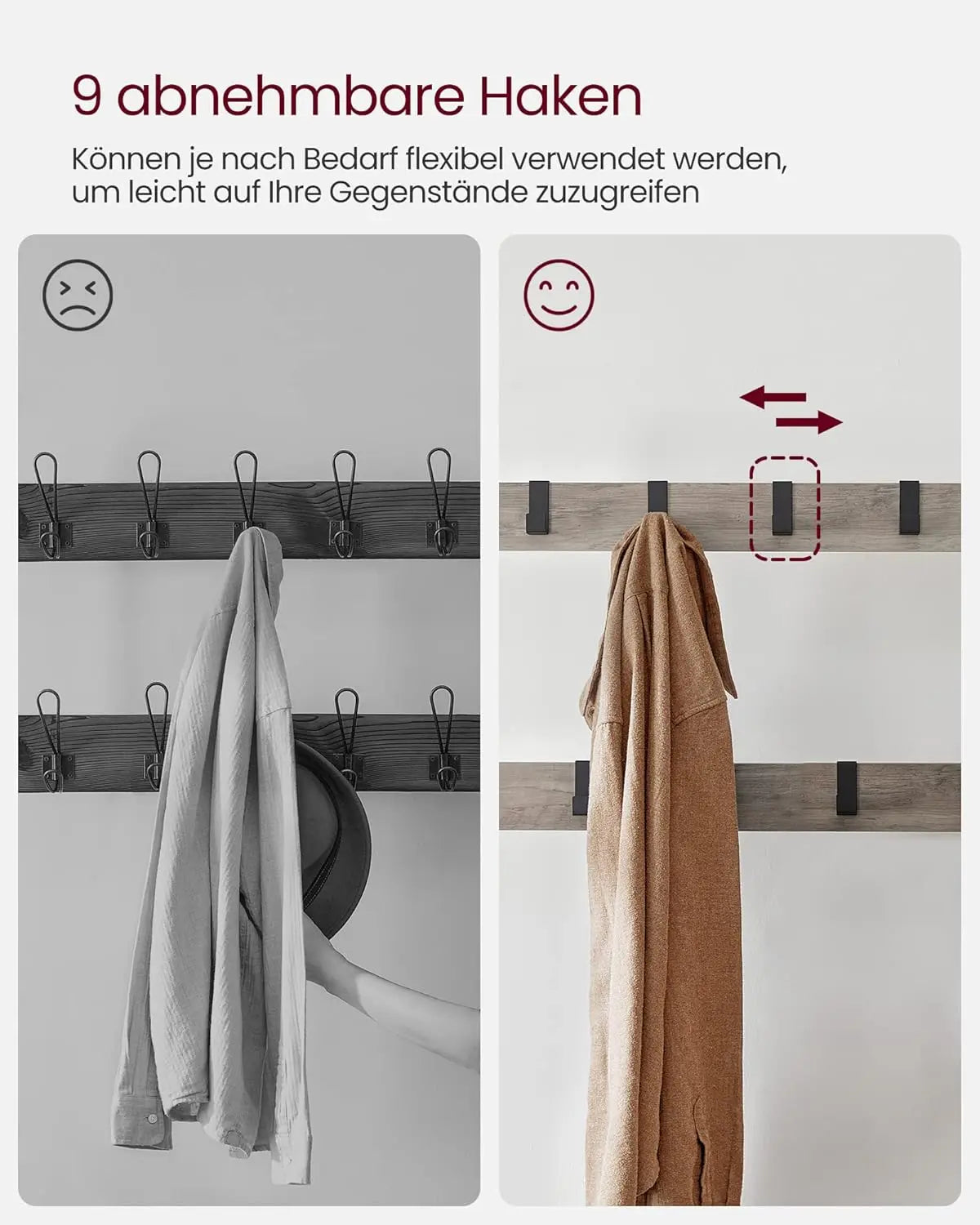 Garderobenständer mit Schuhbank Industrie-Design Greige von Songmics