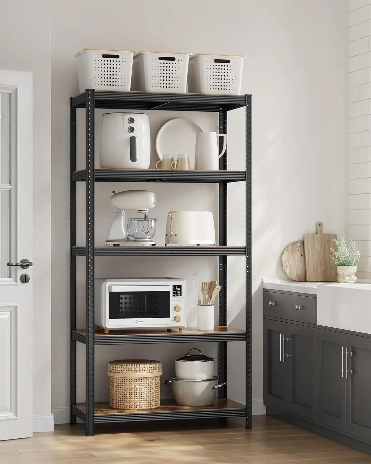 Regal Industrie Design Verstellbar Vintagebraun Schwarz von Songmics