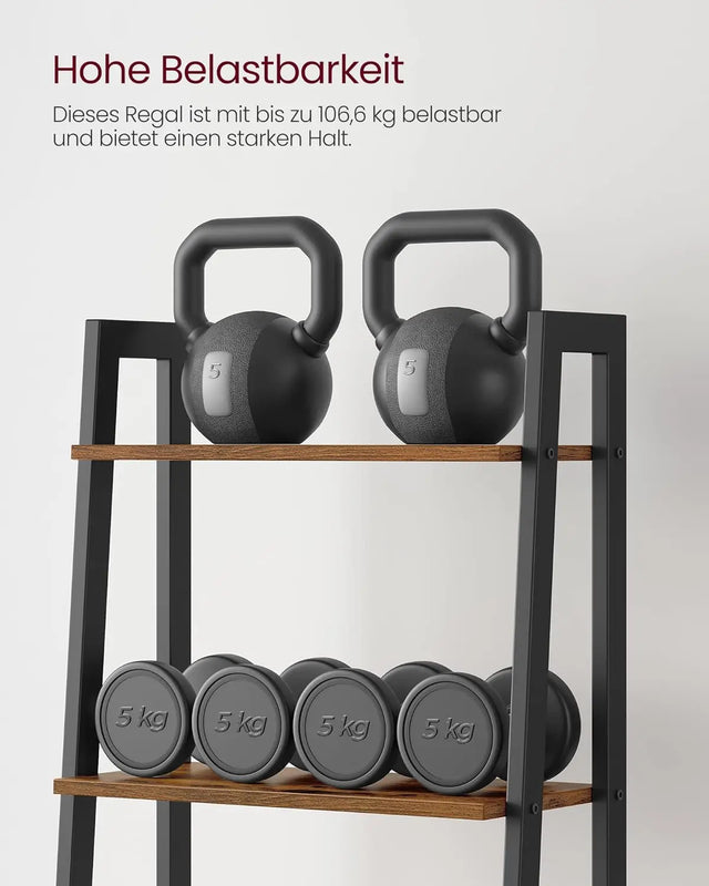 Standregal mit 5 Ablagen Vintagebraun-Schwarz von Songmics