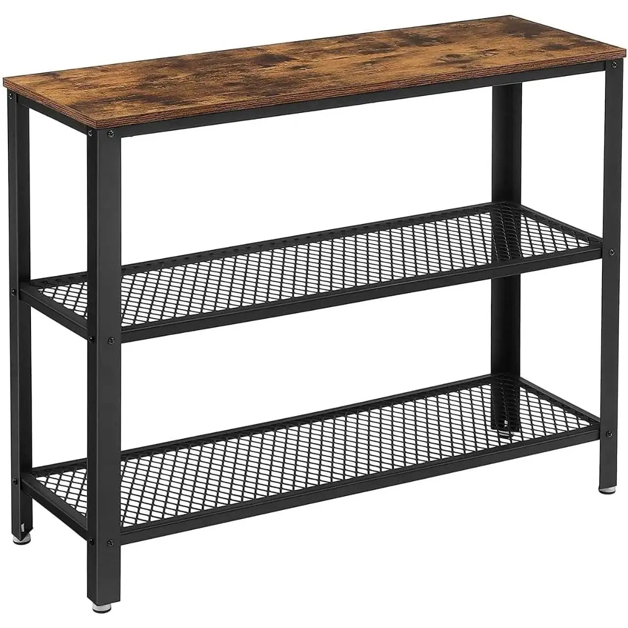 Konsolentisch Sideboard Stahlrahmen Industriestil Braun von Songmics