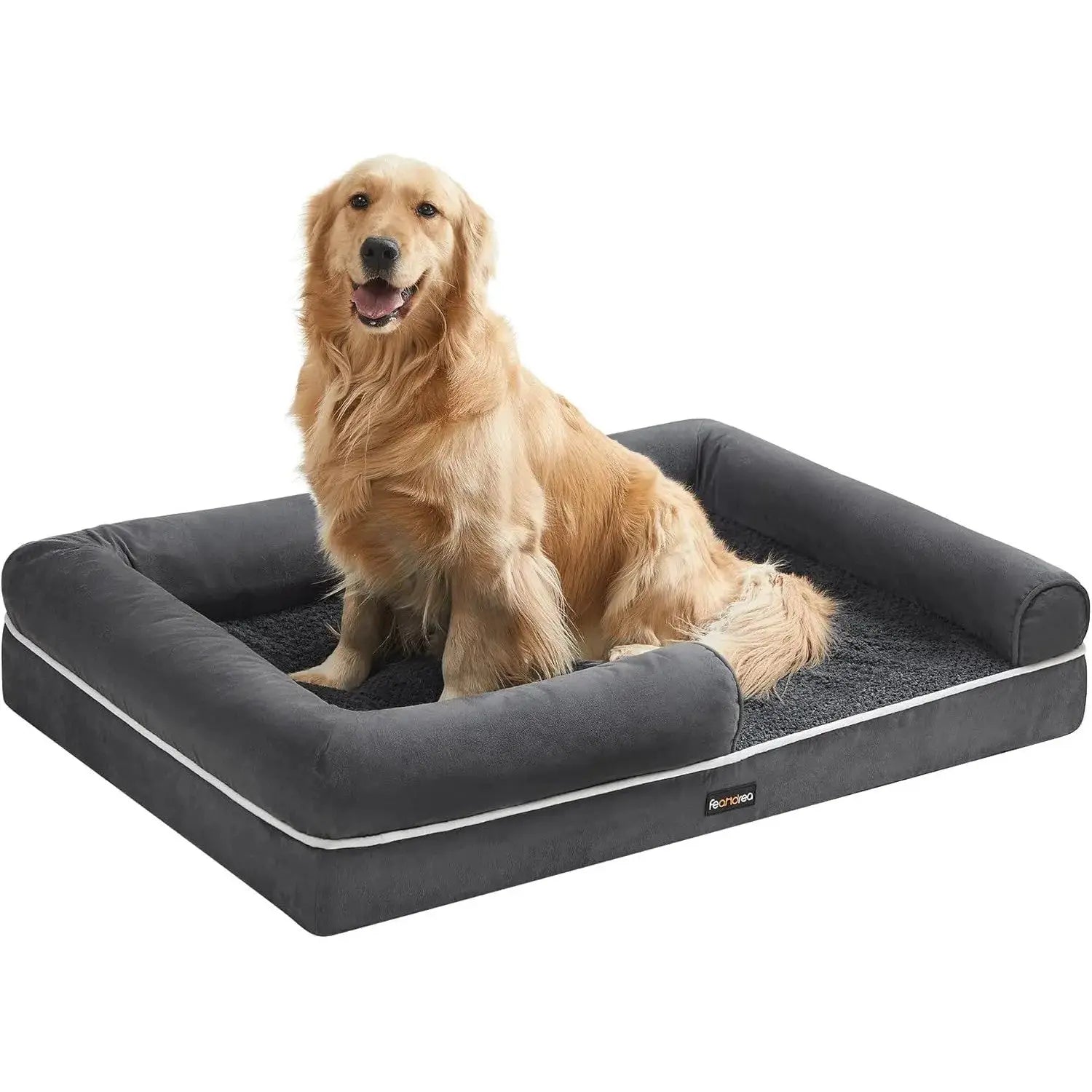 Hundebett orthopädisch waschbar dunkelgrau 106cm von Songmics