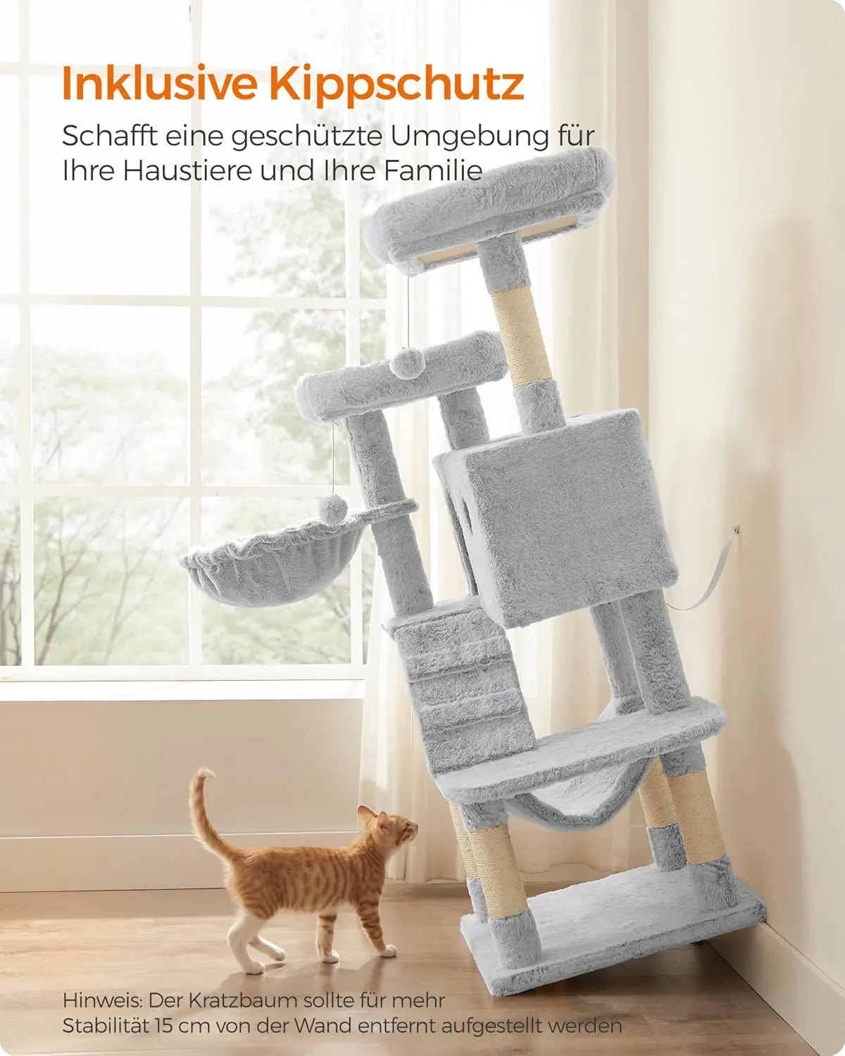 Kratzbaum gross weicher Bezug Ombré-Grau von guteszeug.ch