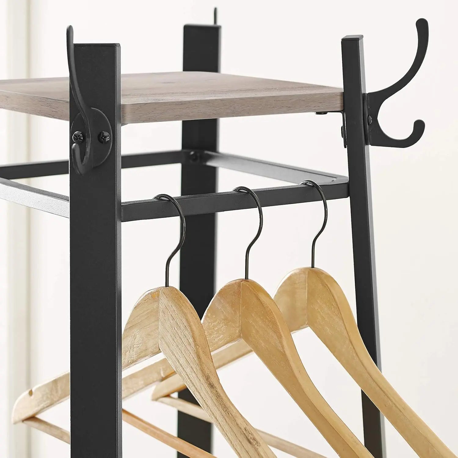 Garderobenständer 8 Haken greige Metall von Songmics