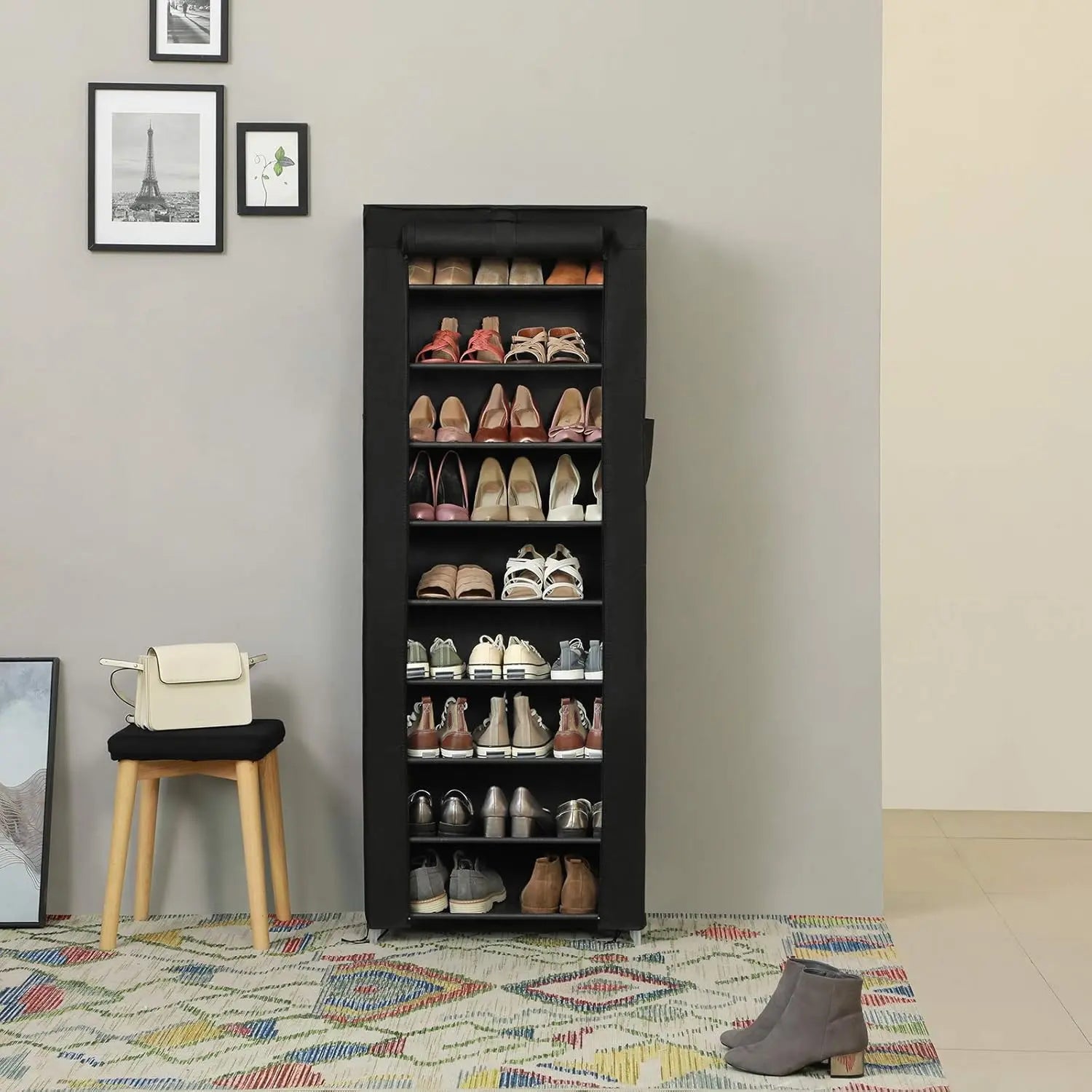 Schuhregal mit 10 Ebenen Schwarz von Songmics