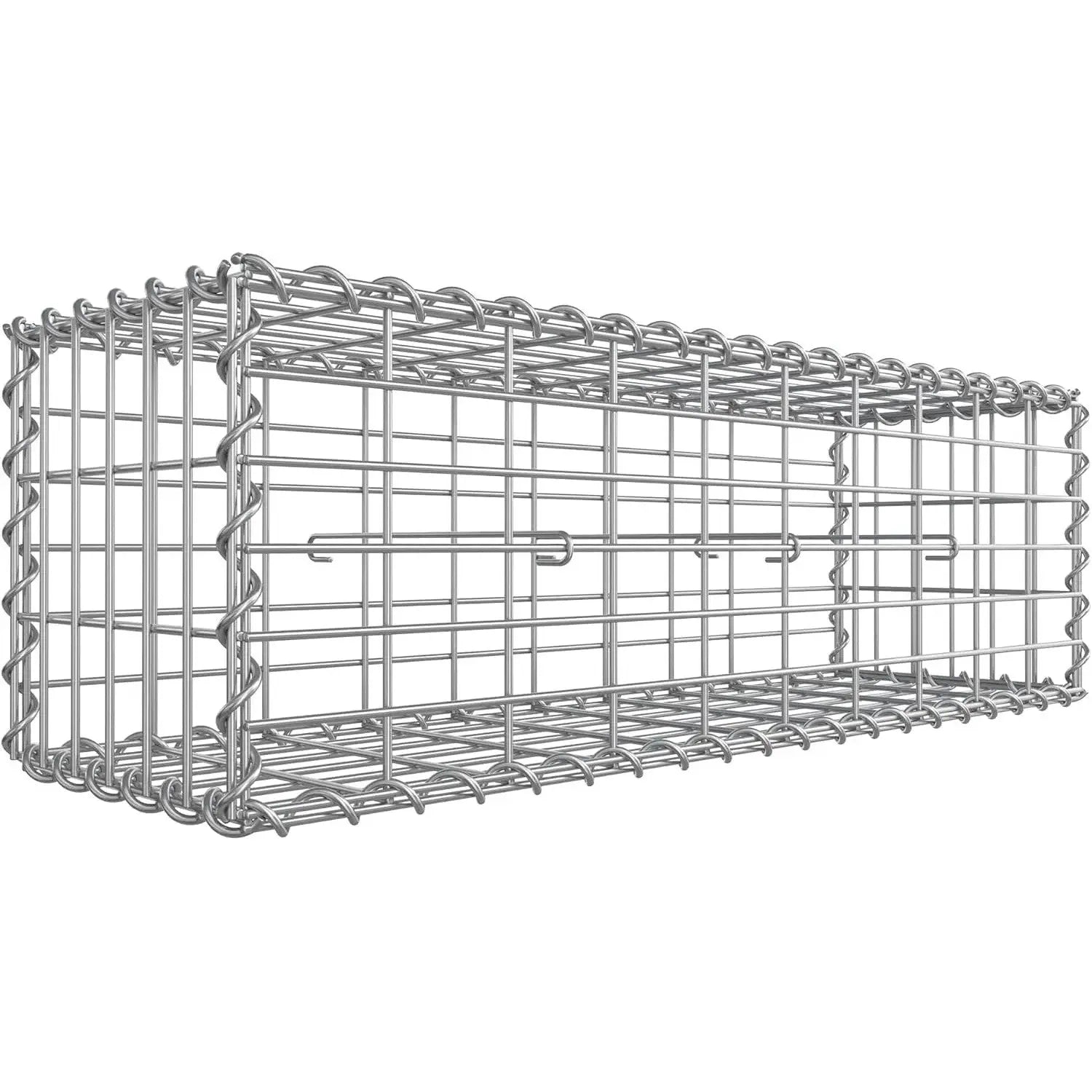 Gabionenkorb verzinkt 100x30x30cm silber Metall von Songmics