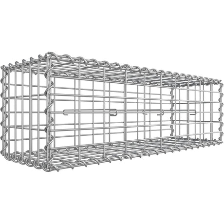 Gabionenkorb verzinkt 100x30x30cm silber Metall von Songmics